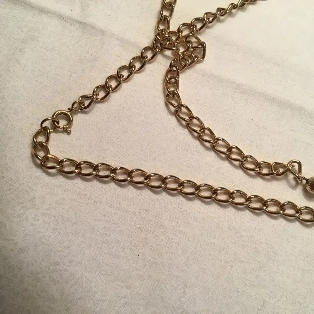 $12 ea or 3/$25 Goldtone Plaque and Bead Long Neck